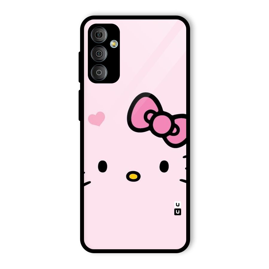 Cute Bow Face Glass Back Case for Galaxy F23