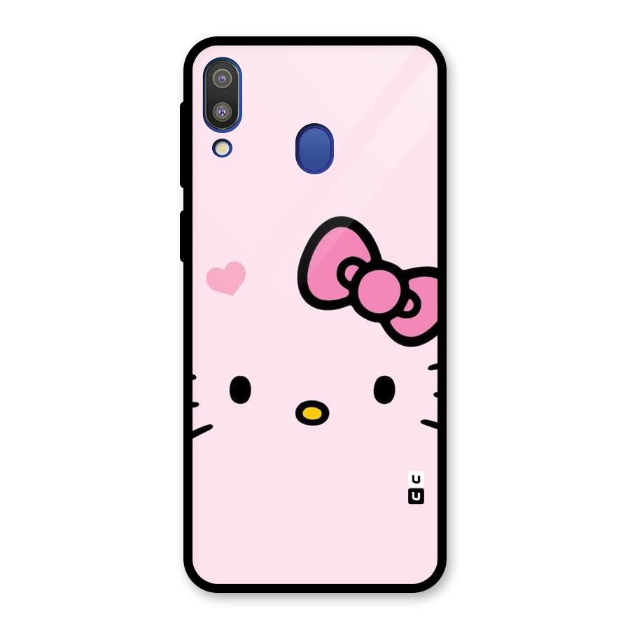 Cute Bow Face Glass Back Case for Galaxy M20