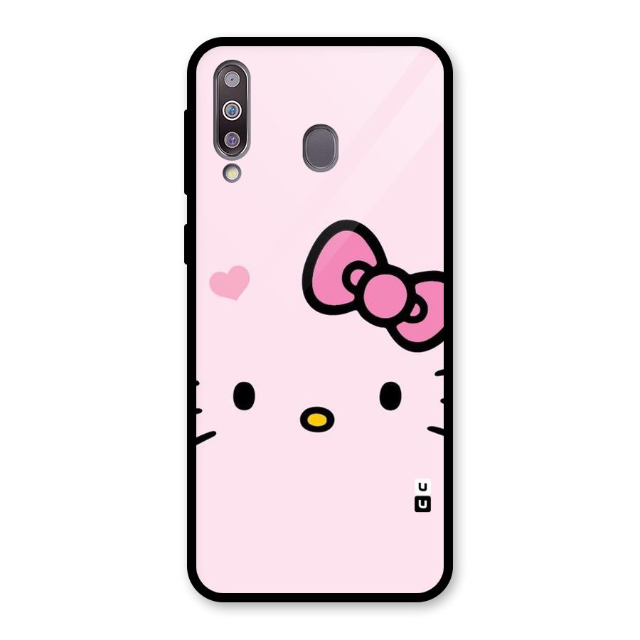 Cute Bow Face Glass Back Case for Galaxy M30