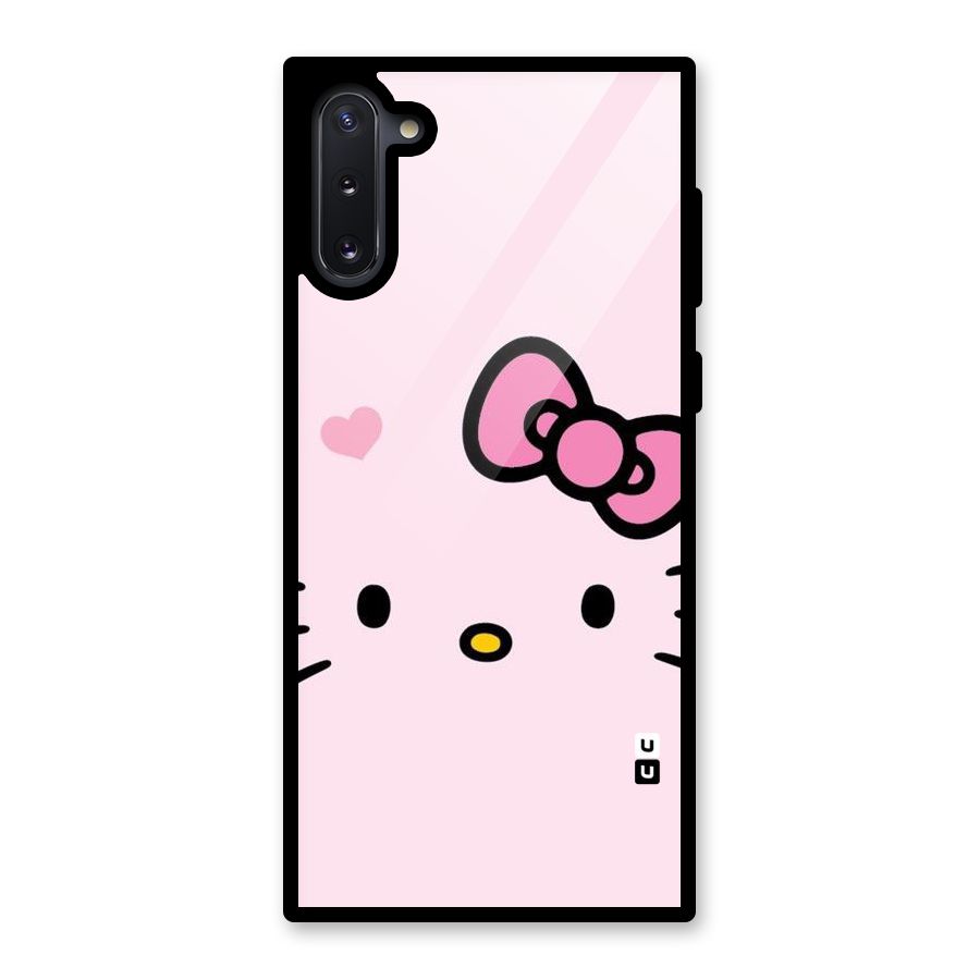 Cute Bow Face Glass Back Case for Galaxy Note 10