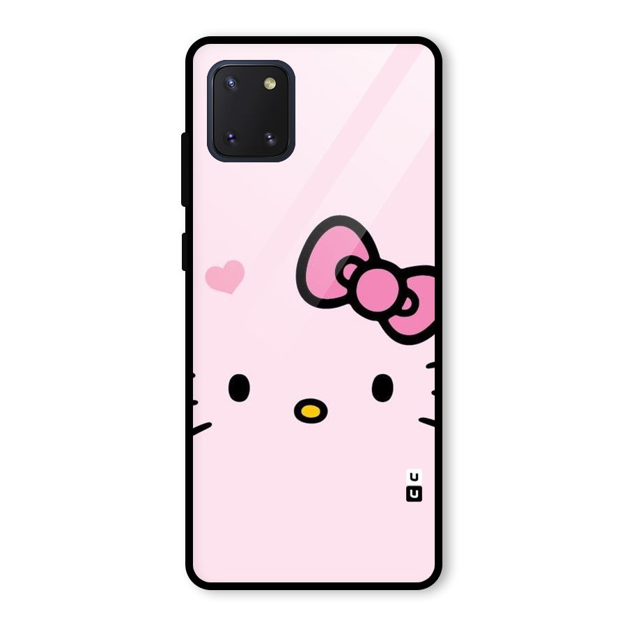 Cute Bow Face Glass Back Case for Galaxy Note 10 Lite