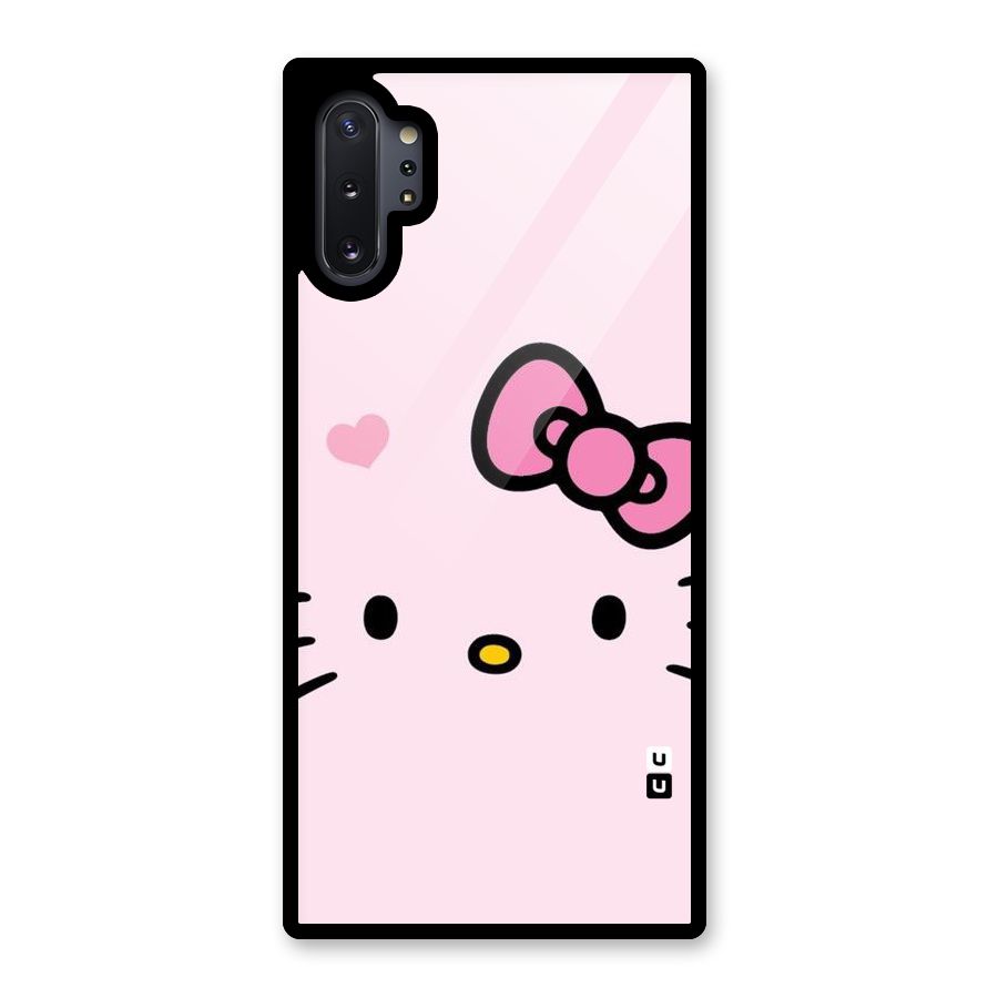 Cute Bow Face Glass Back Case for Galaxy Note 10 Plus