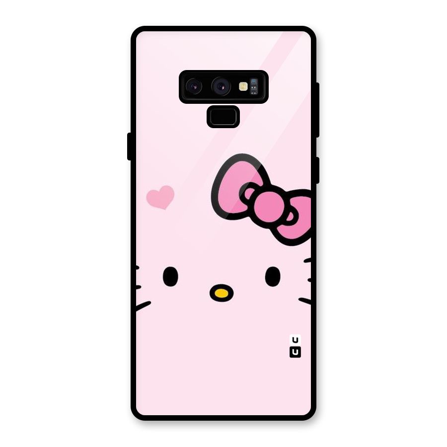 Cute Bow Face Glass Back Case for Galaxy Note 9