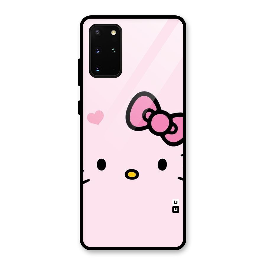 Cute Bow Face Glass Back Case for Galaxy S20 Plus