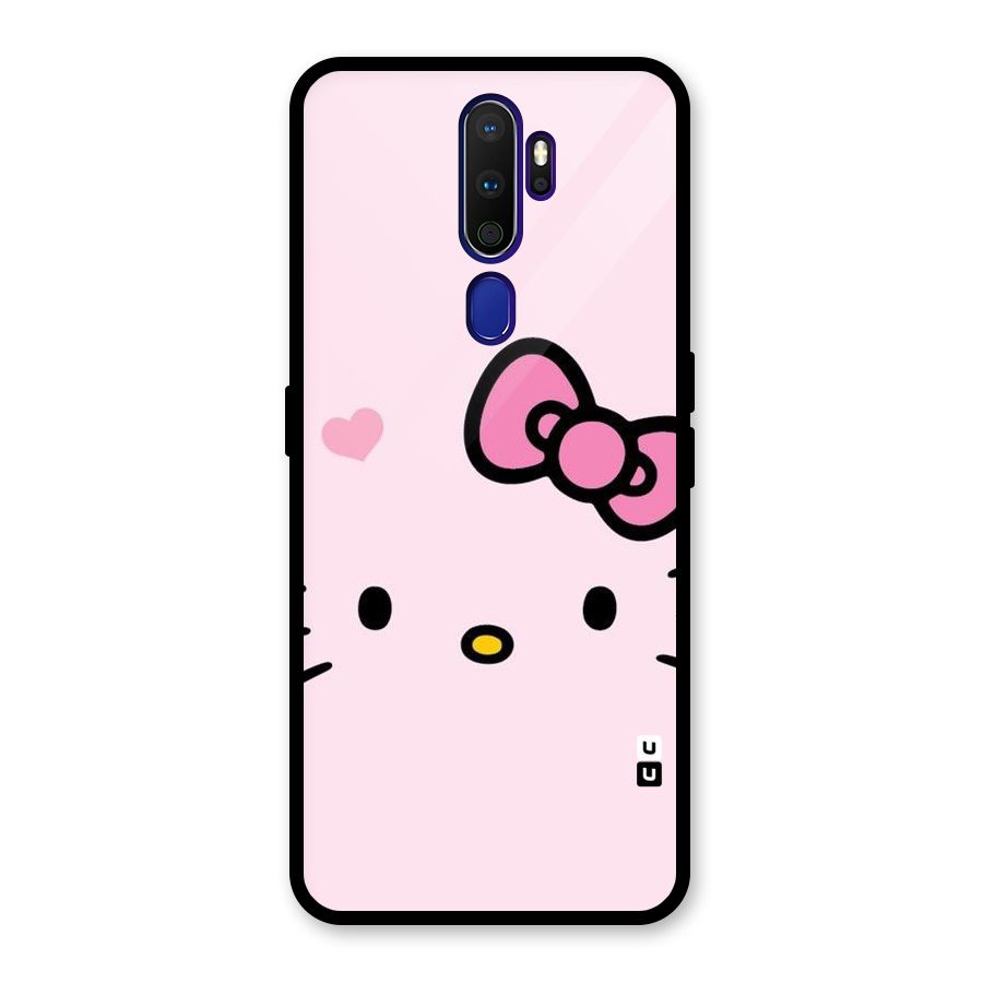 Cute Bow Face Glass Back Case for Oppo A9 (2020)