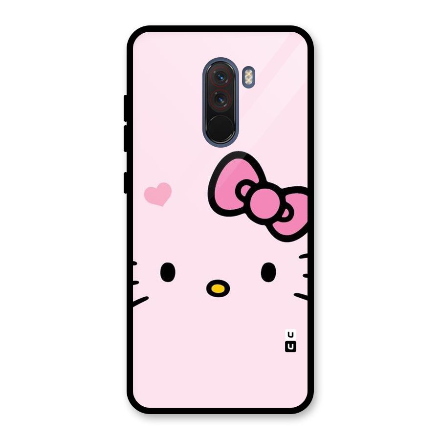 Cute Bow Face Glass Back Case for Poco F1