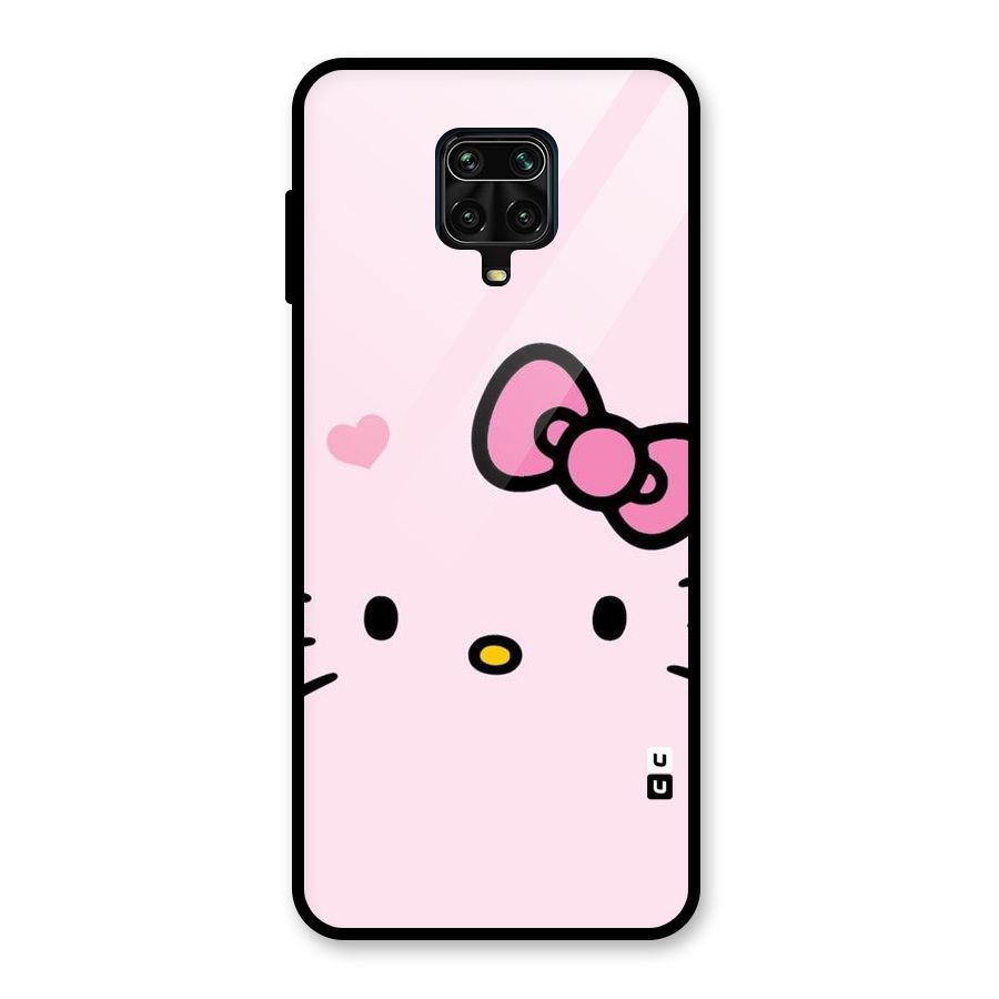 Cute Bow Face Glass Back Case for Poco M2 Pro
