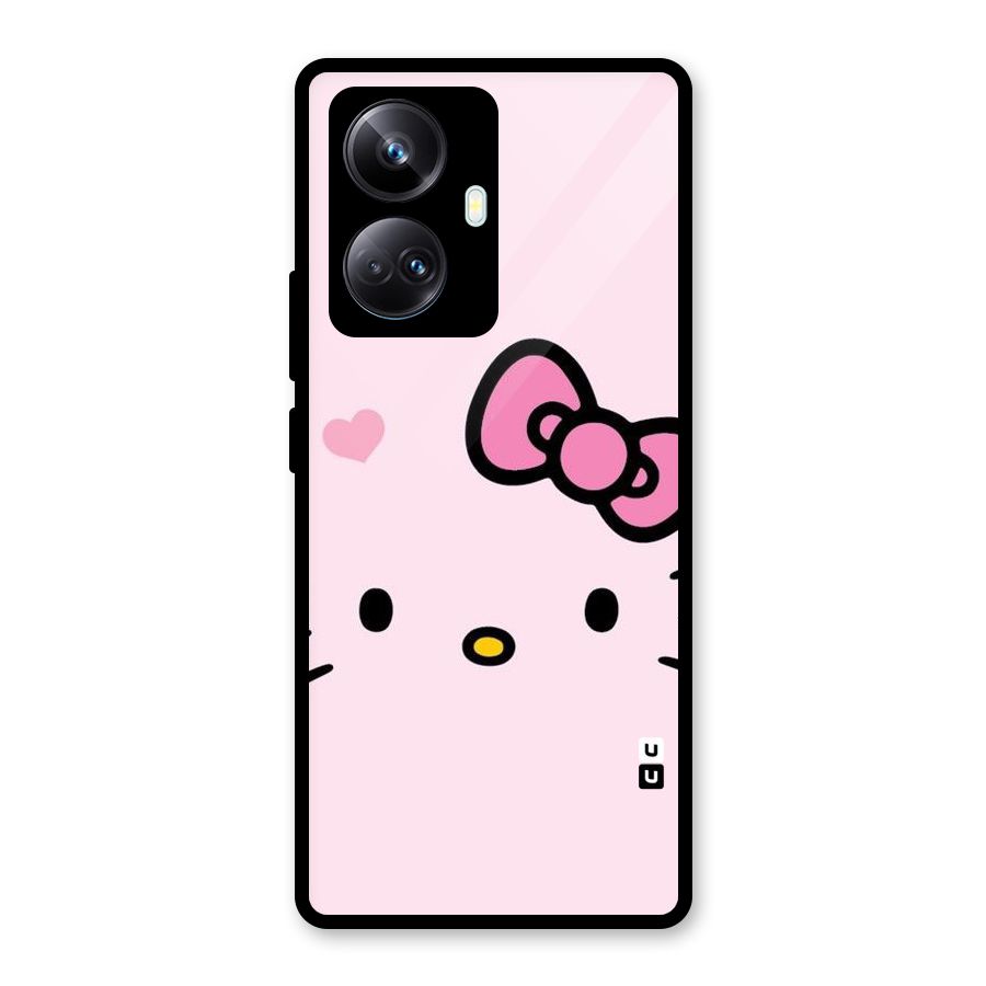 Cute Bow Face Glass Back Case for Realme 10 Pro Plus