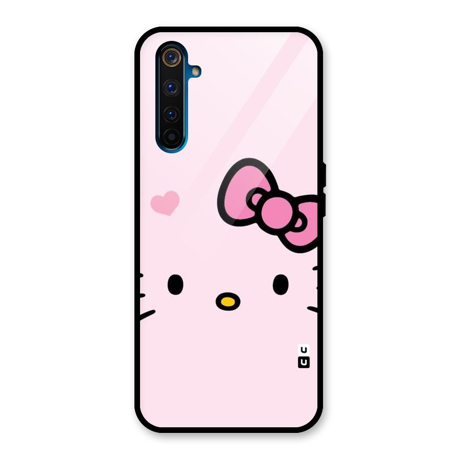 Cute Bow Face Glass Back Case for Realme 6 Pro