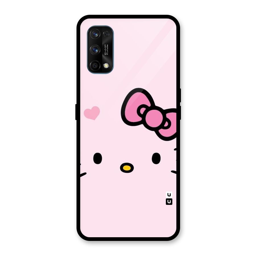 Cute Bow Face Glass Back Case for Realme 7 Pro
