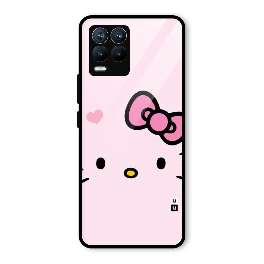 Cute Bow Face Glass Back Case for Realme 8 Pro