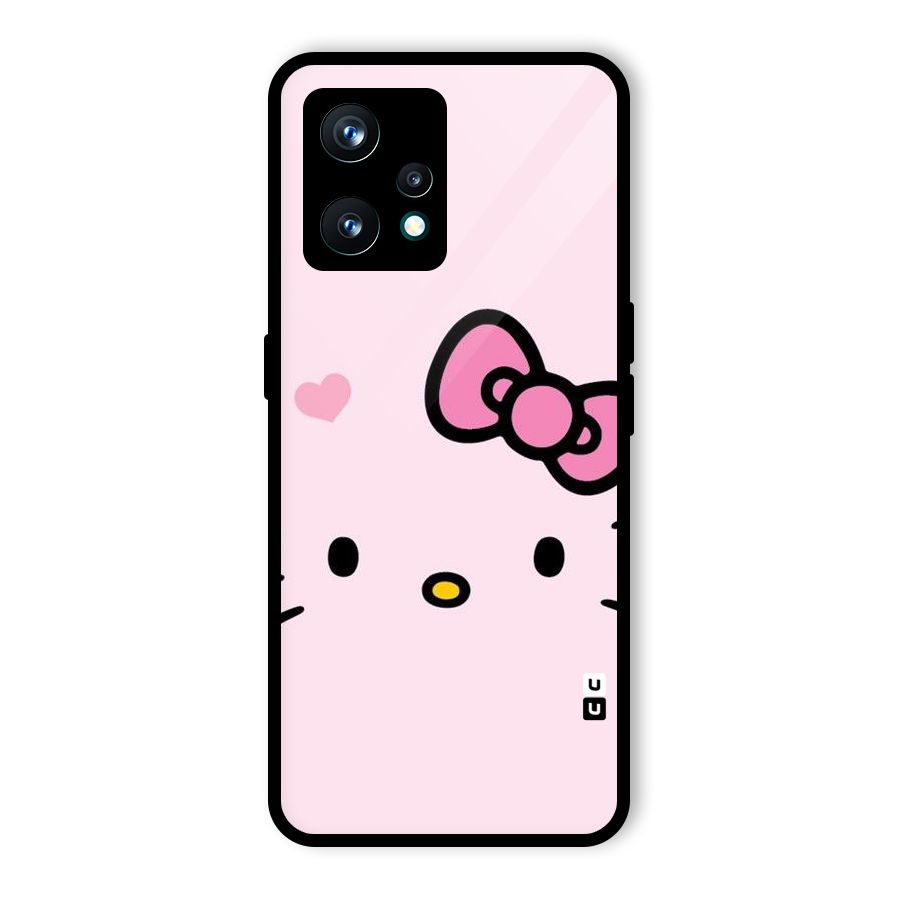 Cute Bow Face Glass Back Case for Realme 9 Pro Plus 5G