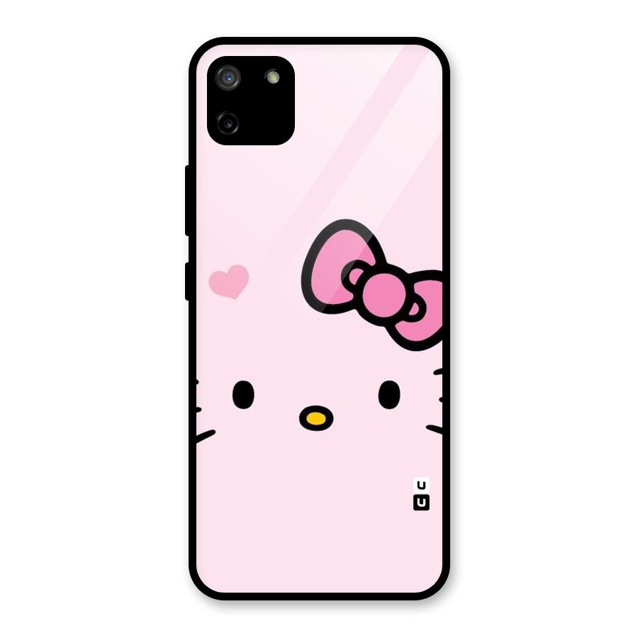 Cute Bow Face Glass Back Case for Realme C11