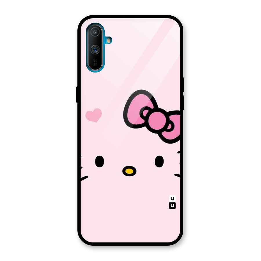 Cute Bow Face Glass Back Case for Realme C3