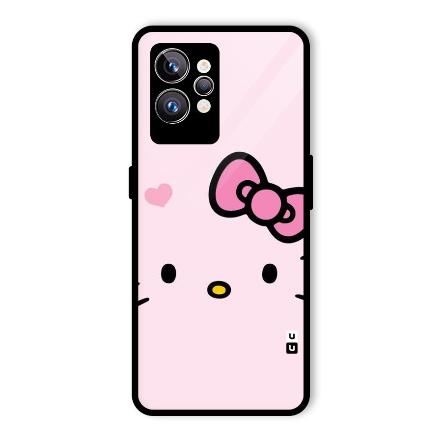 Cute Bow Face Glass Back Case for Realme GT2 Pro