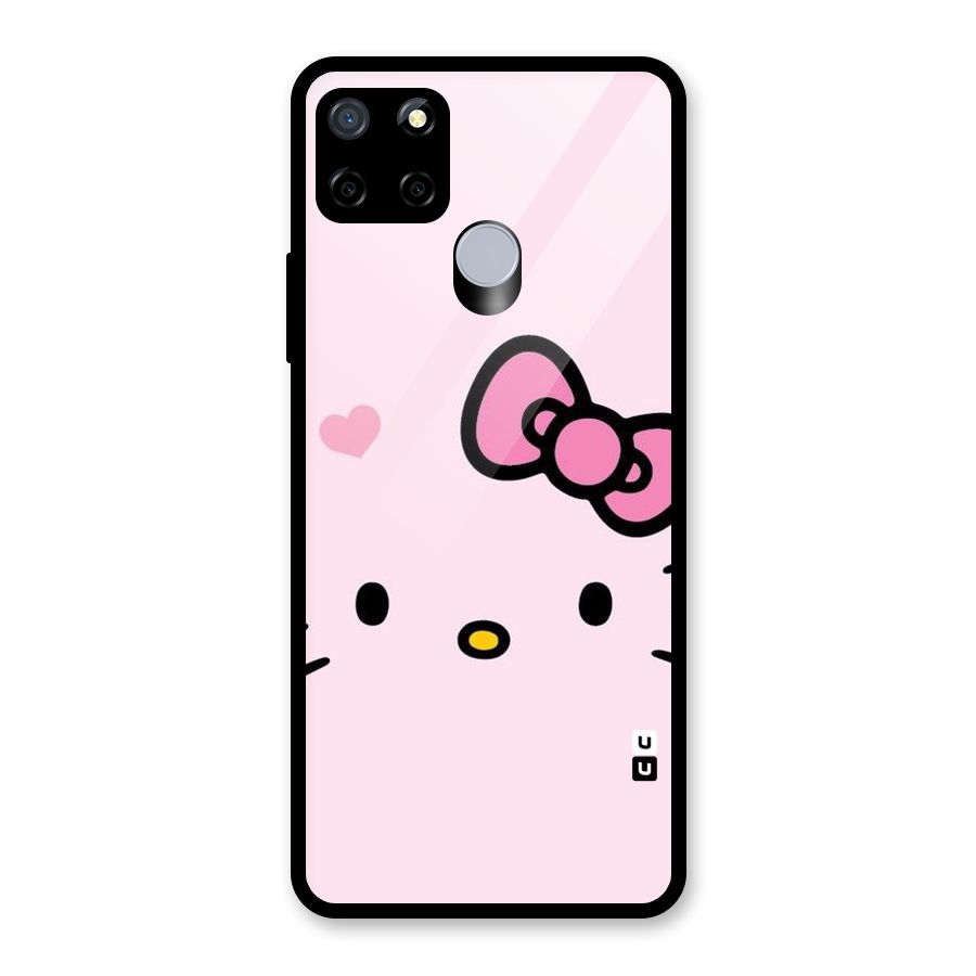 Cute Bow Face Glass Back Case for Realme Narzo 20