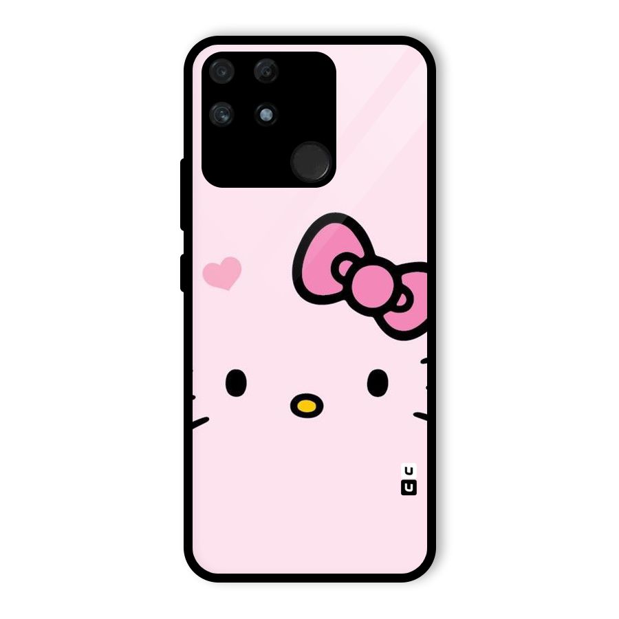 Cute Bow Face Glass Back Case for Realme Narzo 50A