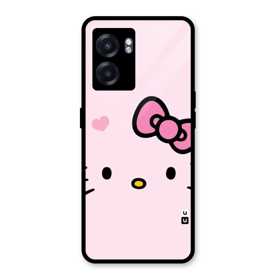 Cute Bow Face Glass Back Case for Realme Narzo 50 5G
