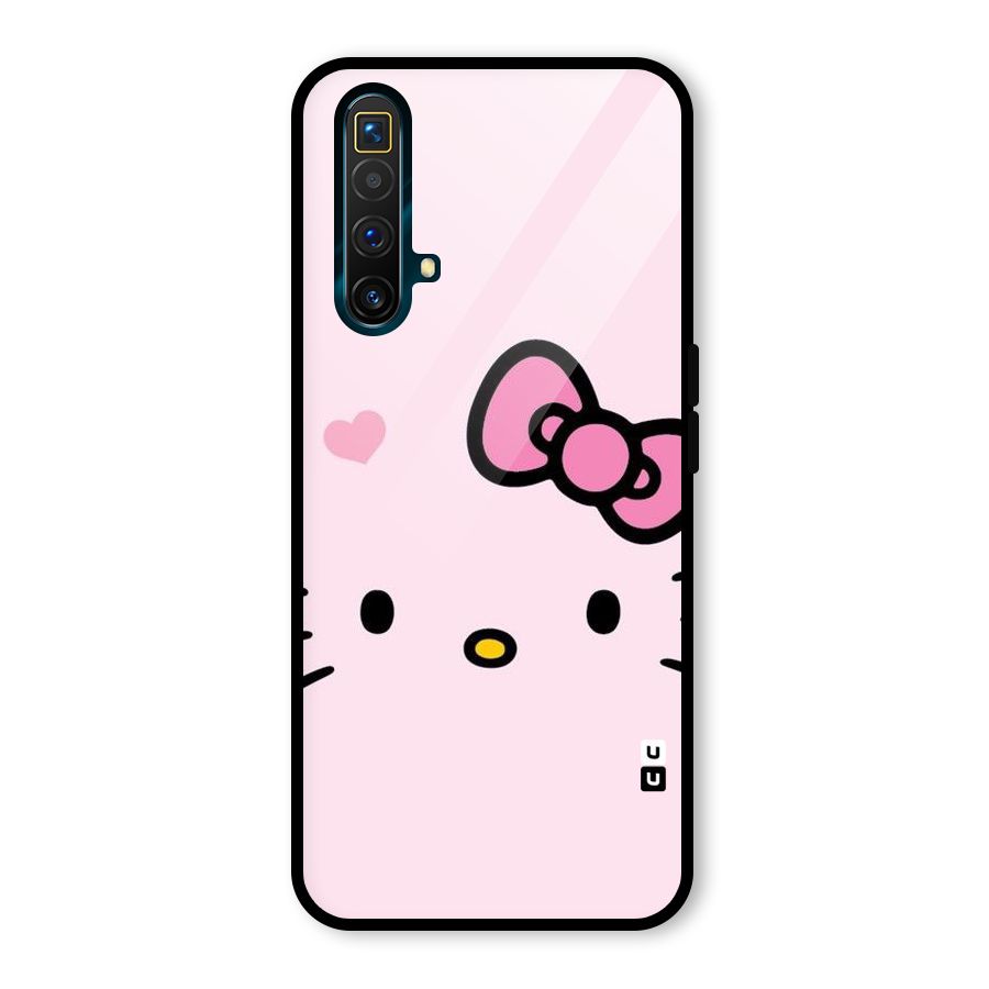 Cute Bow Face Glass Back Case for Realme X3