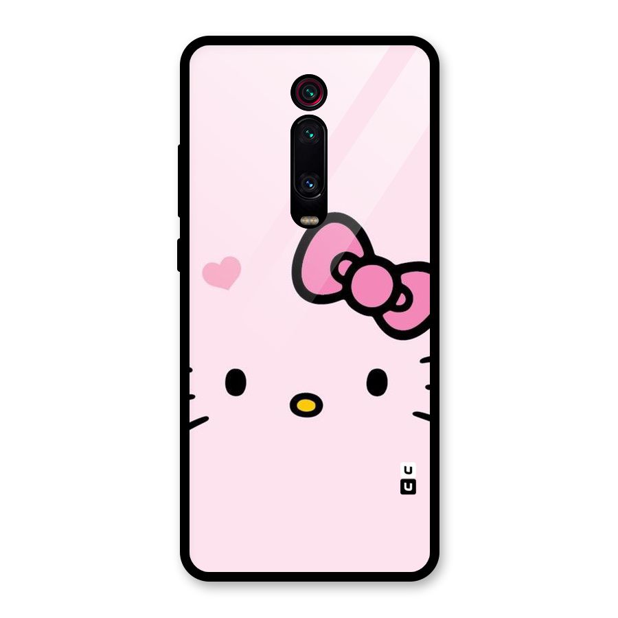 Cute Bow Face Glass Back Case for Redmi K20