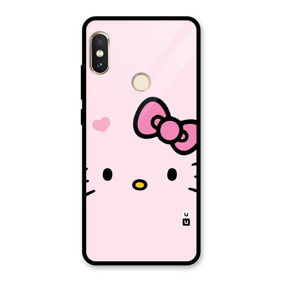 Cute Bow Face Glass Back Case for Redmi Note 5 Pro