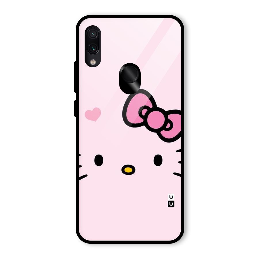 Cute Bow Face Glass Back Case for Redmi Note 7 Pro