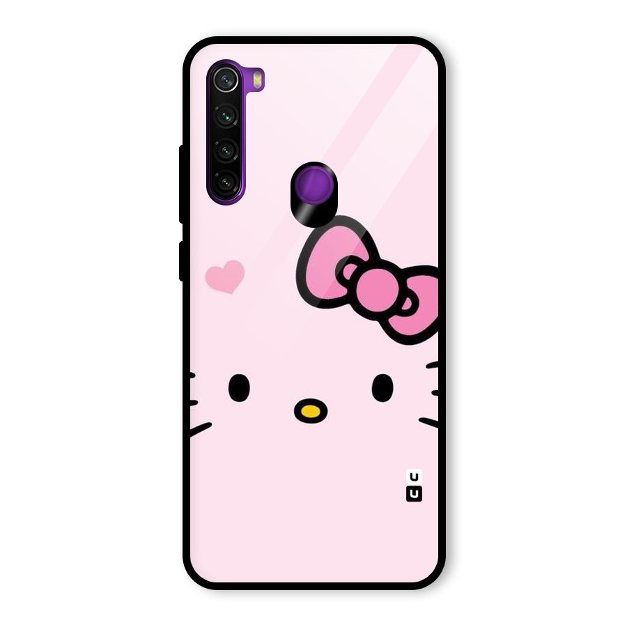 Cute Bow Face Glass Back Case for Redmi Note 8