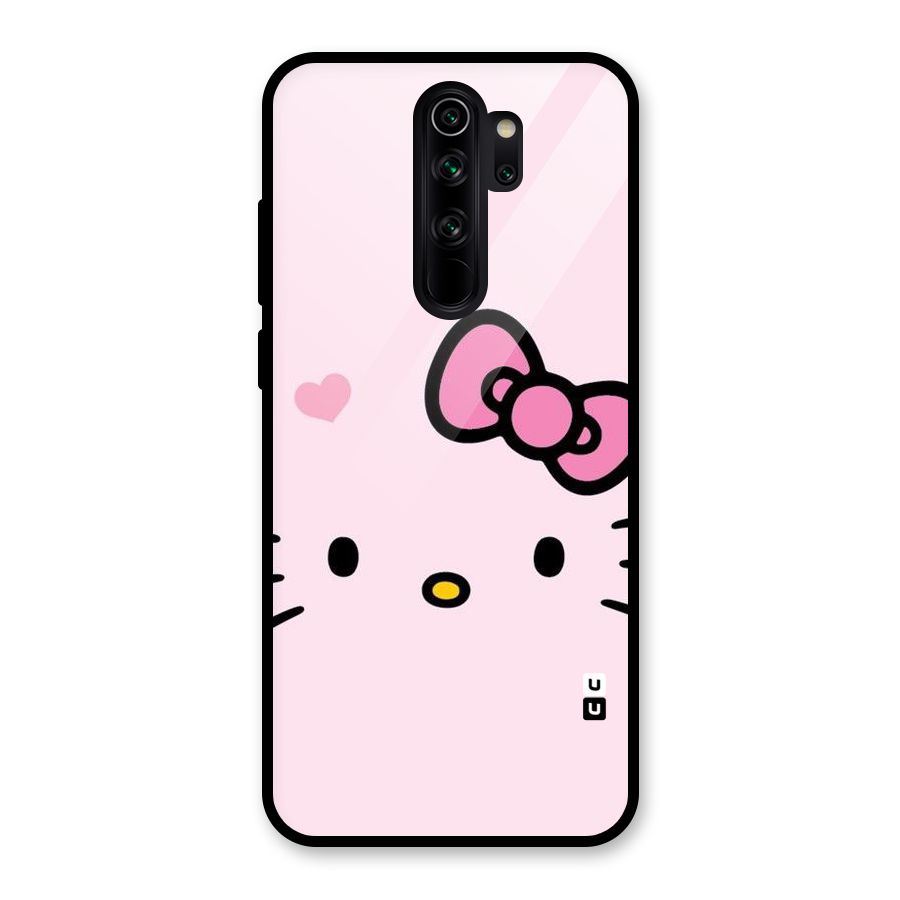 Cute Bow Face Glass Back Case for Redmi Note 8 Pro