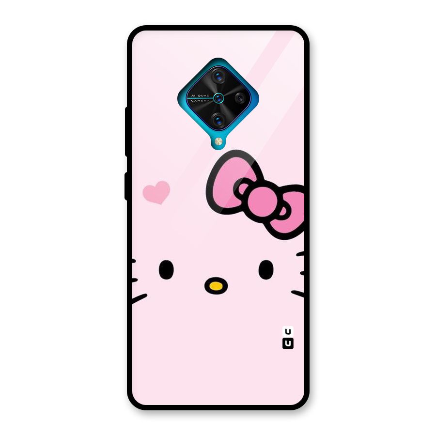 Cute Bow Face Glass Back Case for Vivo S1 Pro