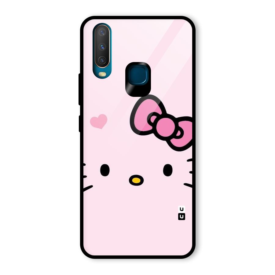 Cute Bow Face Glass Back Case for Vivo U10