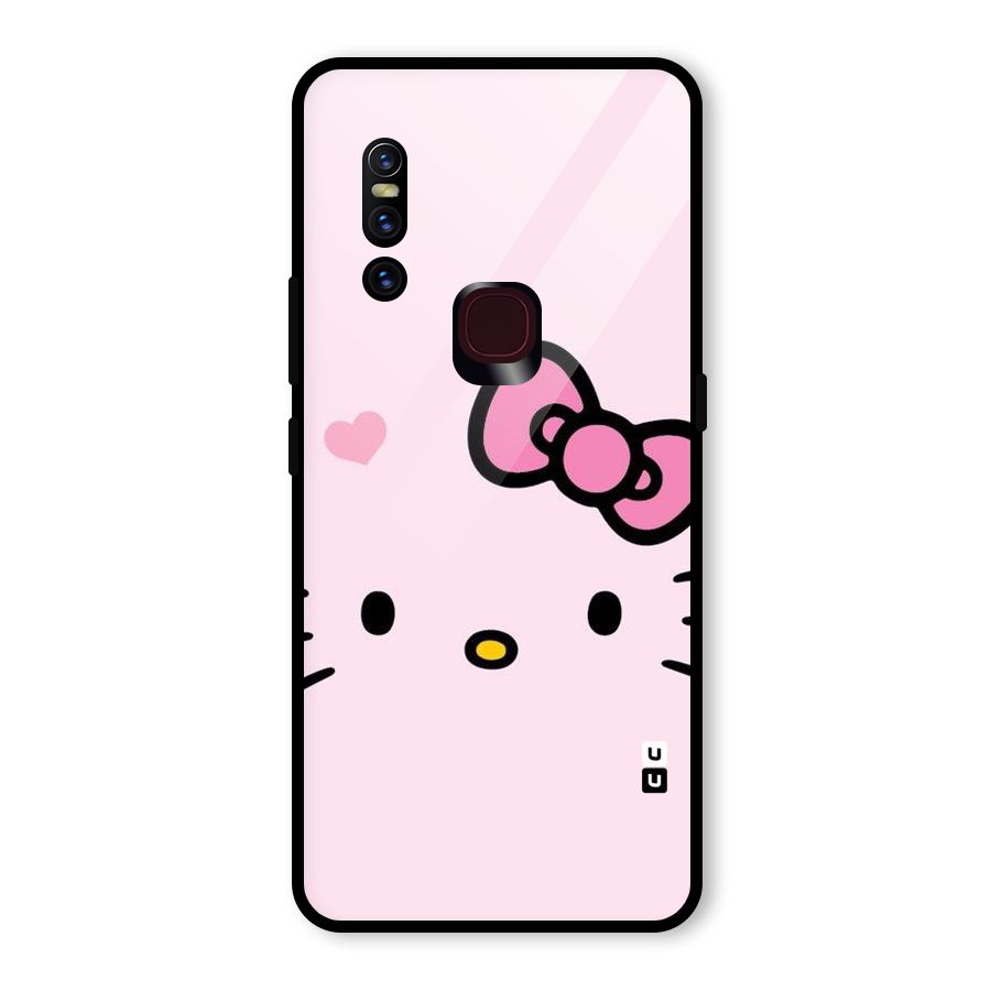 Cute Bow Face Glass Back Case for Vivo V15