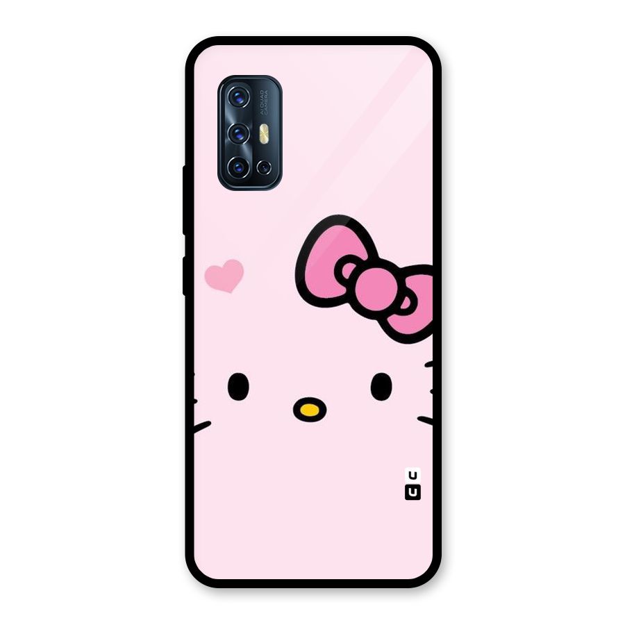 Cute Bow Face Glass Back Case for Vivo V17