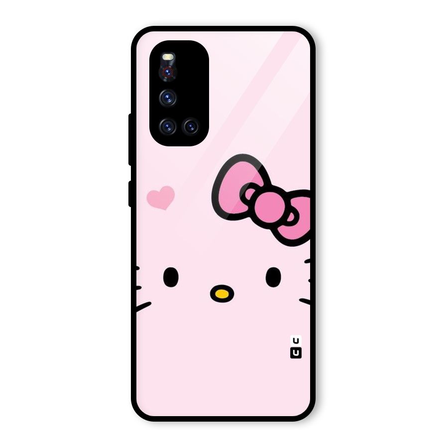 Cute Bow Face Glass Back Case for Vivo V19