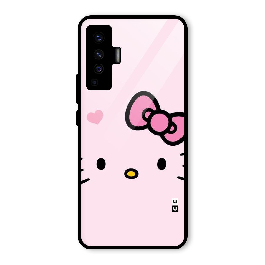 Cute Bow Face Glass Back Case for Vivo X50