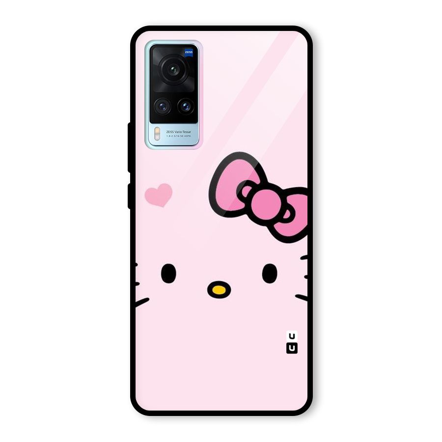 Cute Bow Face Glass Back Case for Vivo X60