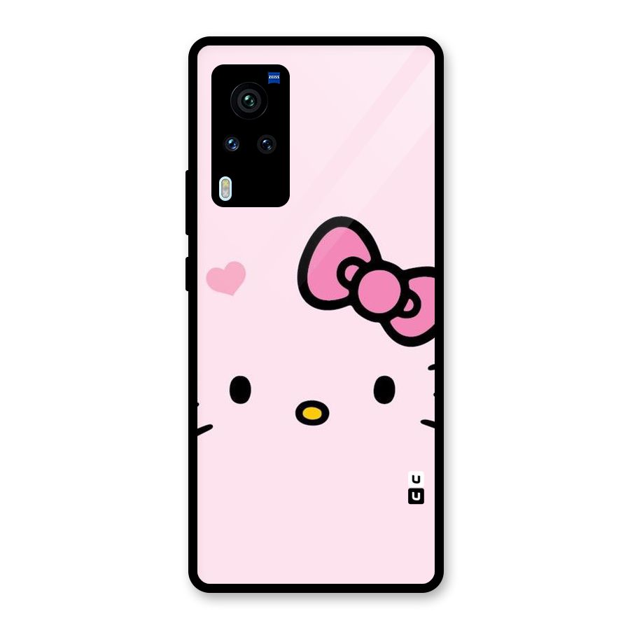 Cute Bow Face Glass Back Case for Vivo X60 Pro