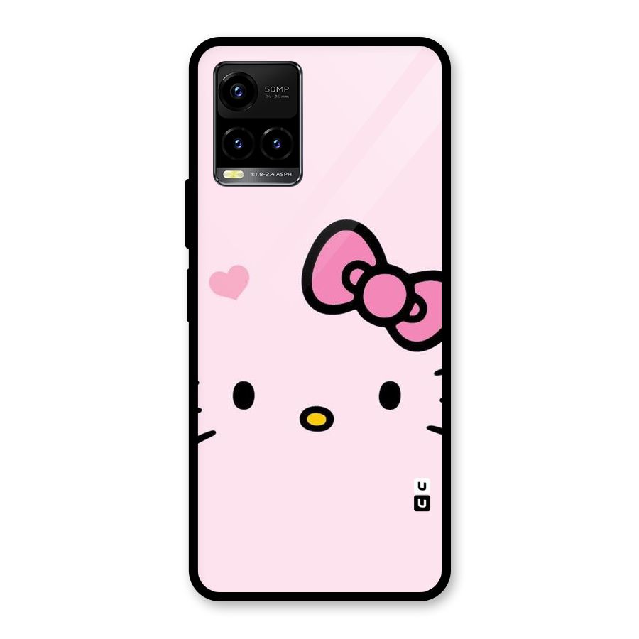 Cute Bow Face Glass Back Case for Vivo Y21T