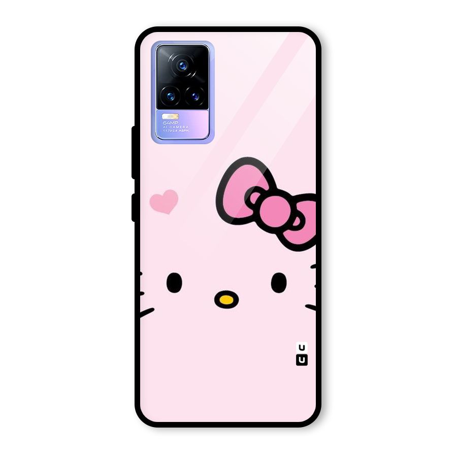 Cute Bow Face Glass Back Case for Vivo Y73