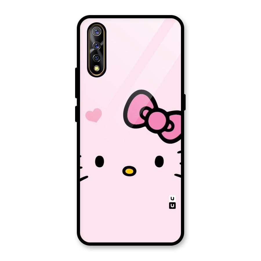 Cute Bow Face Glass Back Case for Vivo Z1x