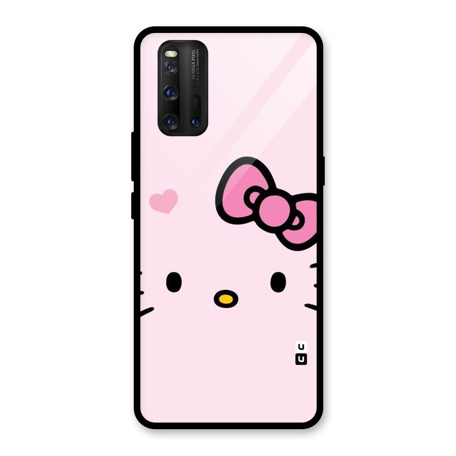 Cute Bow Face Glass Back Case for Vivo iQOO 3