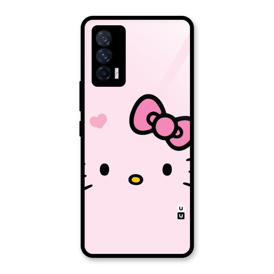 Cute Bow Face Glass Back Case for Vivo iQOO 7 5G