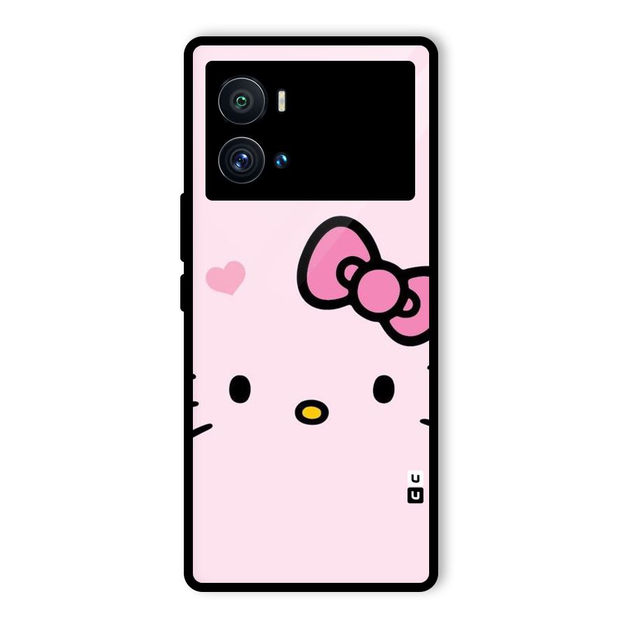 Cute Bow Face Glass Back Case for Vivo iQOO 9 Pro