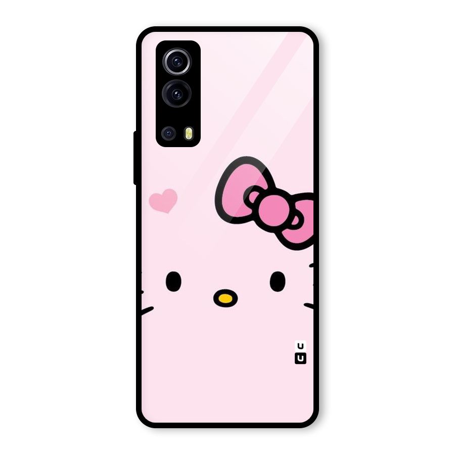 Cute Bow Face Glass Back Case for Vivo iQOO Z3