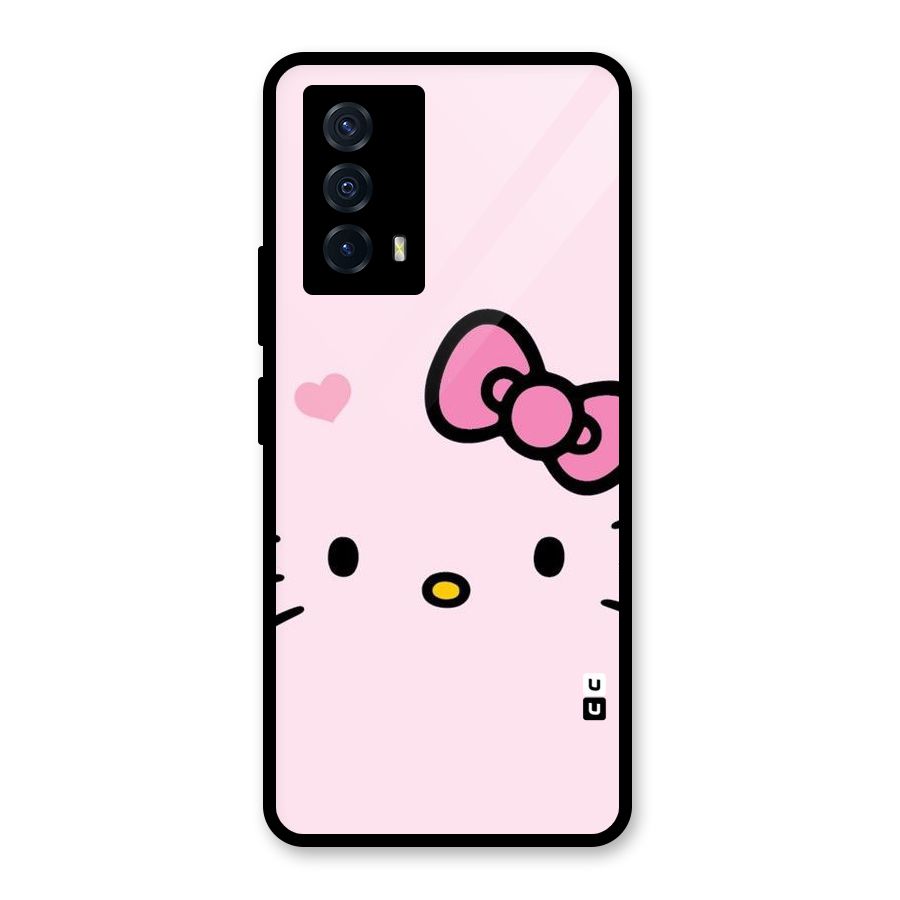 Cute Bow Face Glass Back Case for Vivo iQOO Z5