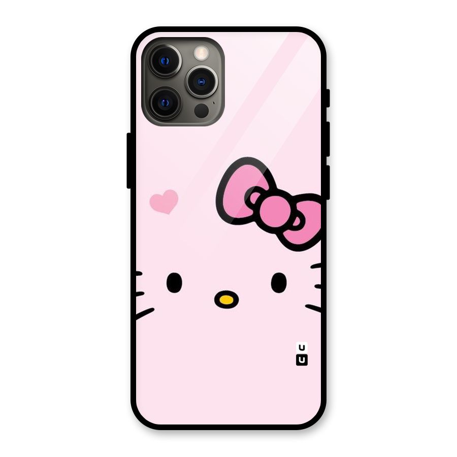 Cute Bow Face Glass Back Case for iPhone 12 Pro Max