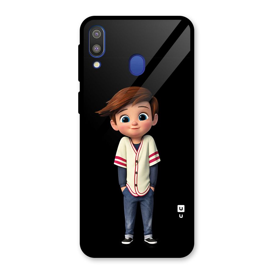 Cute Boy Tim Glass Back Case for Galaxy M20