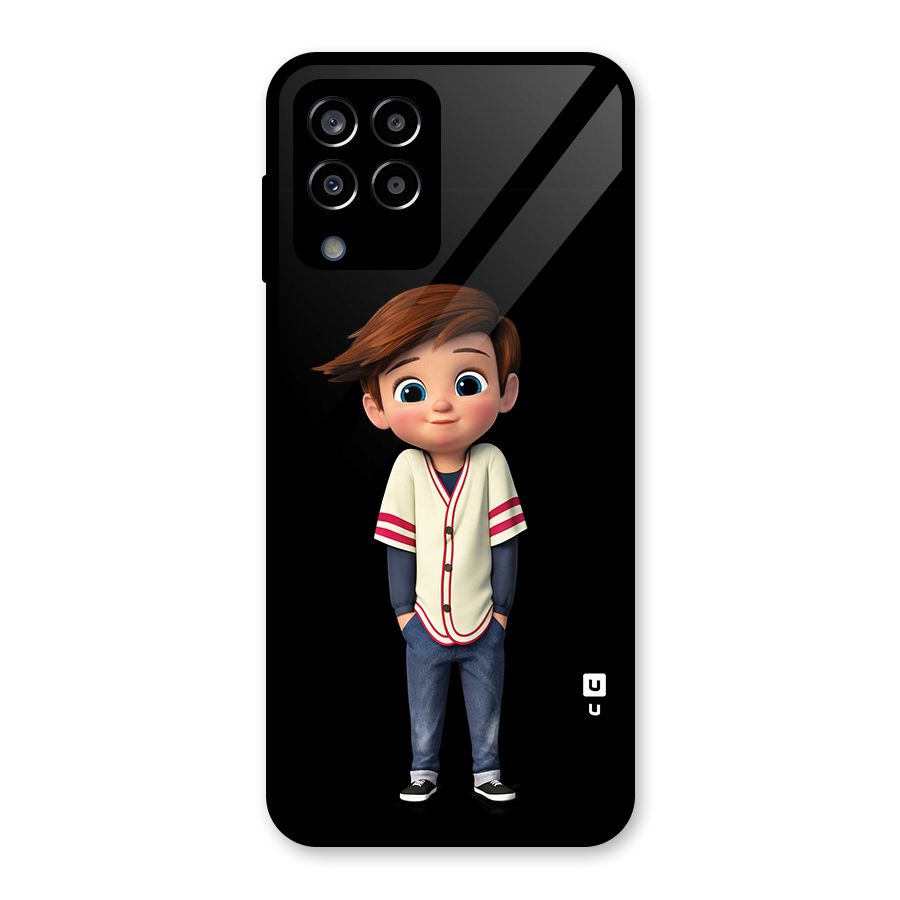 Cute Boy Tim Glass Back Case for Galaxy M33