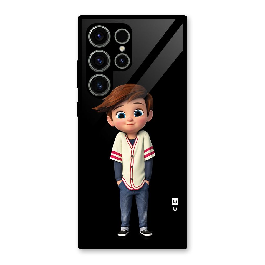 Cute Boy Tim Glass Back Case for Galaxy S23 Ultra