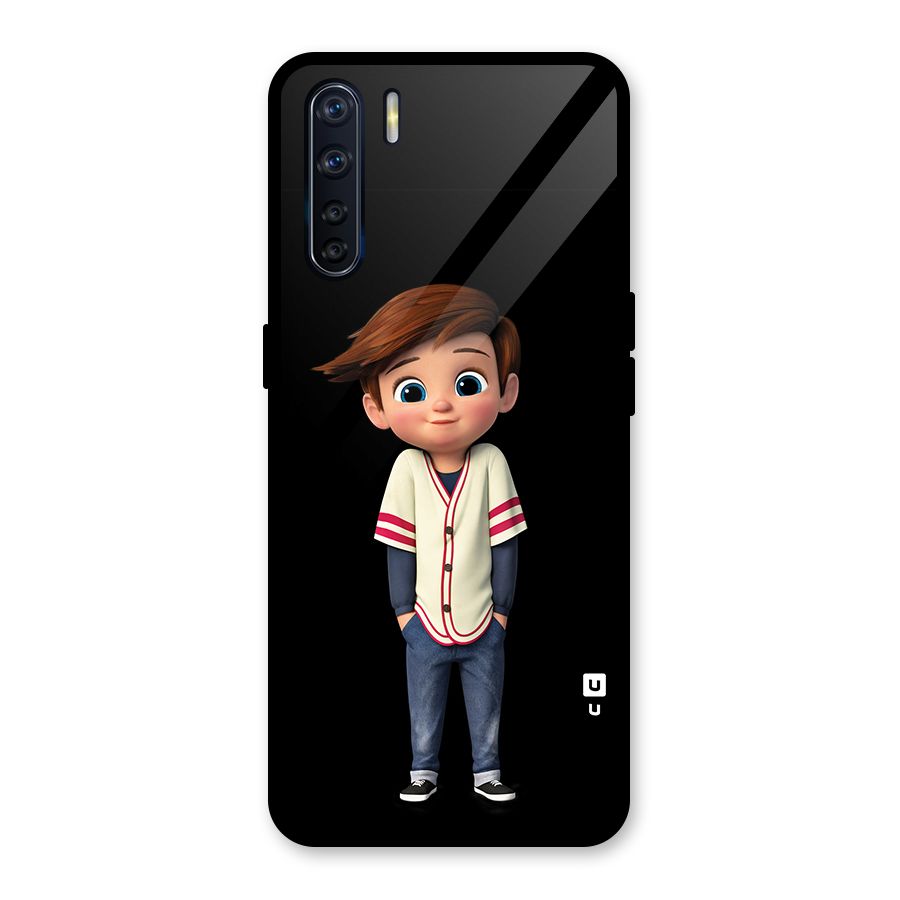 Cute Boy Tim Glass Back Case for Oppo F15