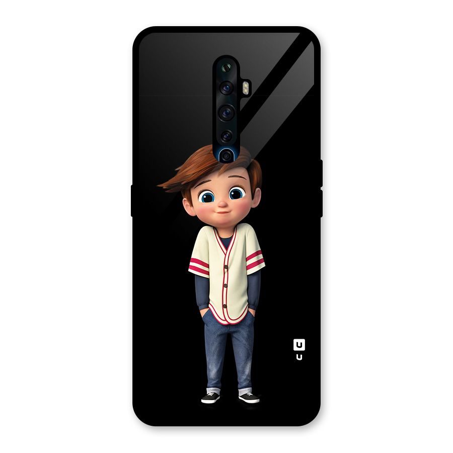 Cute Boy Tim Glass Back Case for Oppo Reno2 F
